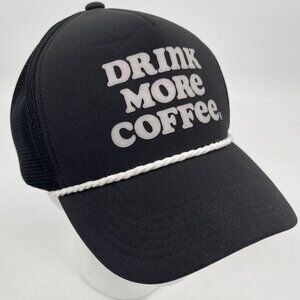 Dutch Bros Drink More Coffee Snapback Hat‎ Black & White EUC